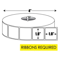 Thermal Transfer: 1 in. x 1 in. General Purpose Roll Label - 1 inch core