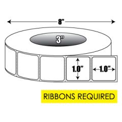 Thermal Transfer: 1 in. x 1 in. General Purpose Roll Label - 3 inch core