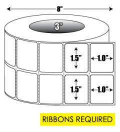 Thermal Transfer: 1.5 in. x 1 in. 2-up General Purpose Roll Label - 3 inch core