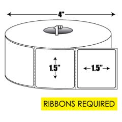 Thermal Transfer: 1.5 in. x 1.5 in. General Purpose Roll Label - 1 inch core