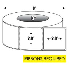 Thermal Transfer: 2 in. x 2 in.  General Purpose Roll Label - 3 inch core