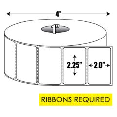 Thermal Transfer: 2.25  in. x 2 in. General Purpose Roll Label - 1 inch core