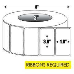 Thermal Transfer: 3 in. x 1 in. General Purpose Roll Label - 3 inch core