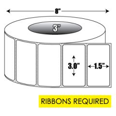 Thermal Transfer: 3 in. x 1.5 in. General Purpose Roll Label - 3 inch core