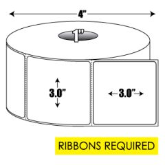 Thermal Transfer: 3 in. x 3 in. General Purpose Roll Label - 1 inch core