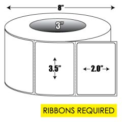 Thermal Transfer: 3.5 in. x 2 in. General Purpose Roll Label - 3 inch core