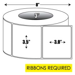 Thermal Transfer: 3.5 in. x 3 in. General Purpose Roll Label - 3 inch core