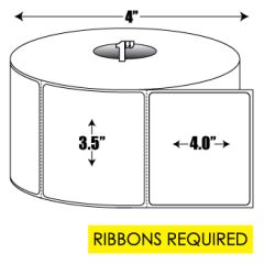 Thermal Transfer: 3.5 in. x 4 in. General Purpose Roll Label - 1 inch core