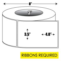 Thermal Transfer: 3.5 in. x 4 in. General Purpose Roll Label - 3 inch core