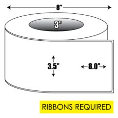 Thermal Transfer: 3.5 in. x 8 in. General Purpose Roll Label - 3 inch core