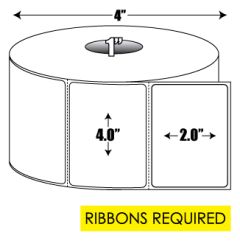 Thermal Transfer: 4 in. x  2 in. General Purpose Roll Label - 1 inch core