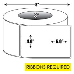 Thermal Transfer: 4 in. x  6 in. General Purpose Roll Label - 3 inch core