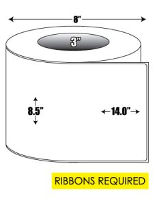 Thermal Transfer: 8.5 in. x 14 in. General Purpose Roll Label - 3 inch core