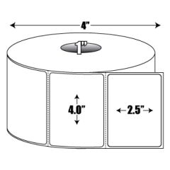 Direct Thermal: 4 in. x 2.5 in. General Purpose Roll Label - 1 inch core