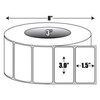 Thermal Transfer Paper Label - White - 1 1/2 x 1 $6.86 Per Roll